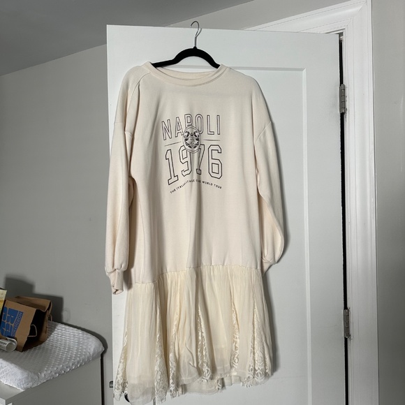 Anthropologie ruffle twofer sweatshirt dress - Picture 2 of 3